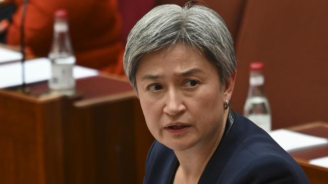 Senator Penny Wong has asked Optus whether it would cover paying for passports of Aussies whose identity was stolen in the latest data breach. Picture: Martin Ollman