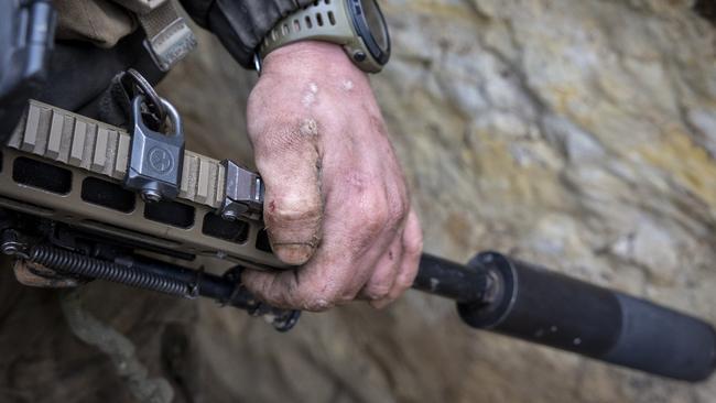 A Ukrainian sniper in Bakhmut. Reportedly many Russian soldiers are relying on small firearms and spades rather than proper weapons. Picture: John Moore/Getty Images