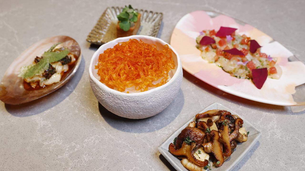 Kaiseki-inspired dishes at Exhibition. Picture: Lachie Millard