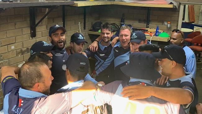 Buckley Ridges players sing the song after defeating Berwick.