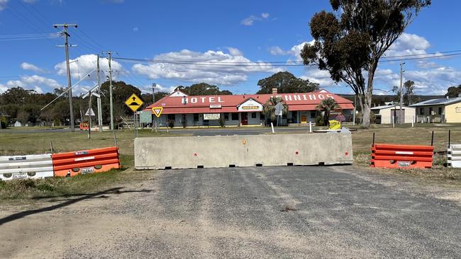 Visitors and residents are unable to enter the beloved pub at Jennings Hotel due to large concrete bollards. Photo: Madison Mifsud-Ure / Stanthorpe Border Post