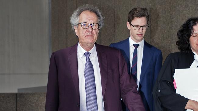 Actor Geoffrey Rush arrives at The Federal Court today. Picture: Flavio Brancaleone