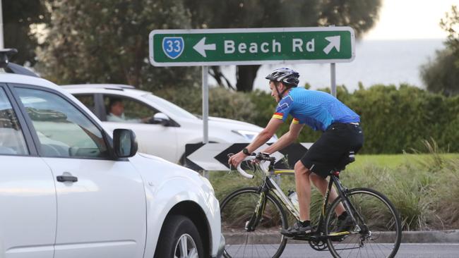 Cyclists along Beach Rd remain on edge after two hit-and-runs on Tuesday. Picture: David Crosling