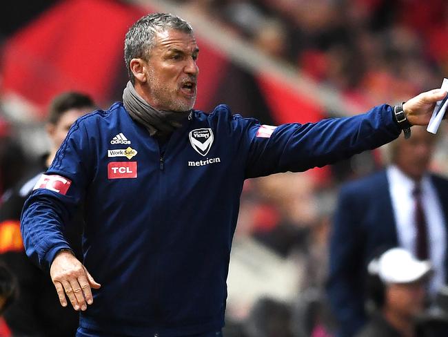 ADELAIDE, AUSTRALIA - NOVEMBER 23: Marco Kurz coach of the Victory during the round 7 A-League match between Adelaide United and Melbourne Victory at Coopers Stadium on November 23, 2019 in Adelaide, Australia. (Photo by Mark Brake/Getty Images)