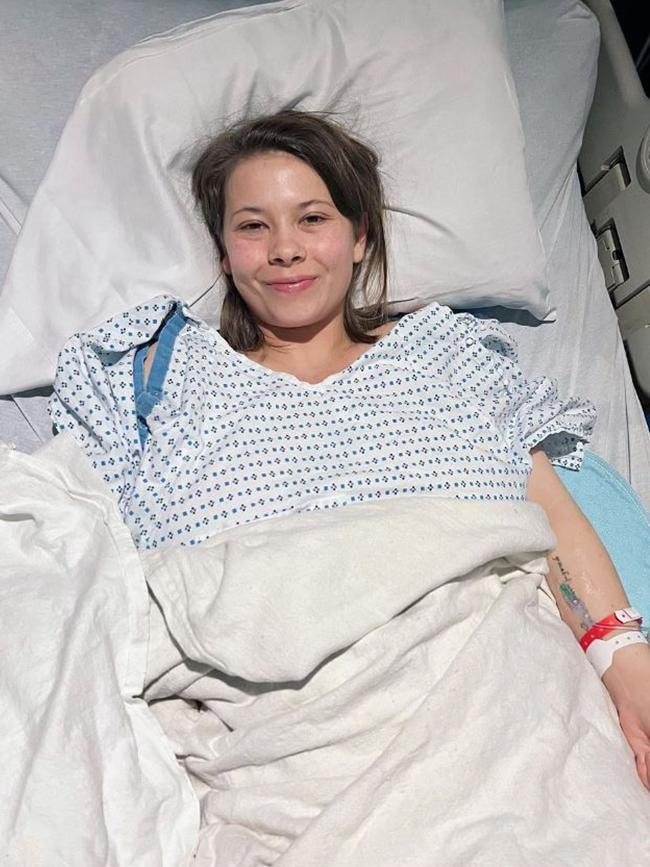 Bindi Irwin on a previous hospital stay after revealing she had been struggling for 10 years with undiagnosed endometriosis that has left her with “insurmountable fatigue, pain and nausea”. Source: Instagram
