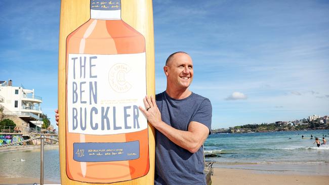 Larry Emdur at North Bondi Beach. He has made his own whiskey for his 60th birthday. Picture: Tim Hunter.