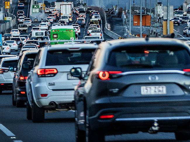 Generic M1 Pacific Motorway traffic leaving Brisbane towards the Gold Coast.Picture: Nigel Hallett