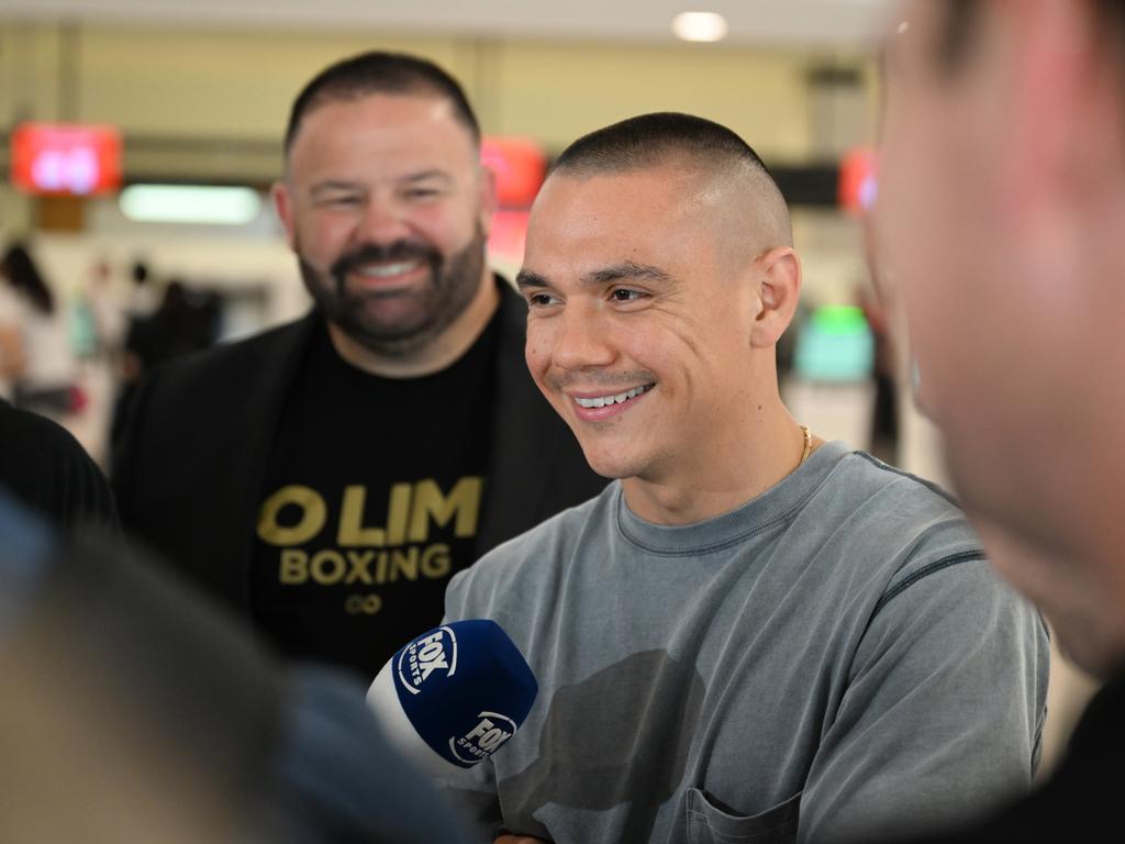 Tim Tszyu was all smiles when he left SYdney on January 29. Picture: No Limit Boxing / Supplied