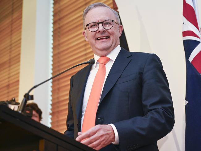 CANBERRA, AUSTRALIA  - NewsWire Photos - February 3, 2025: The Prime Minister, Anthony Albanese addresses the Labor Party Caucus at Parliament House in Canberra. Picture: NewsWire / Martin Ollman