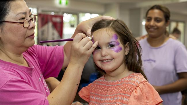 Valentina Scaturchio enjoys a day of fun and activities at a special Harmony Day celebration at the Malak Community Centre as part of the Fun Bus program. Picture: Pema Tamang Pakhrin