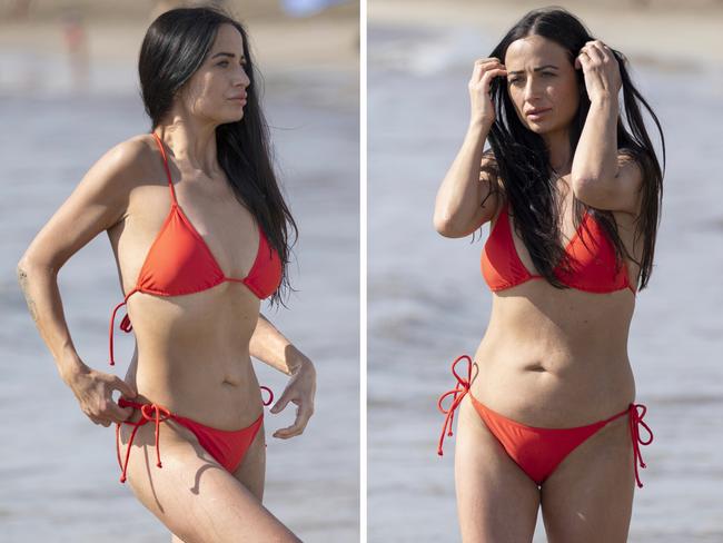 EXCLUSIVE: **WEB EMBARGO - NO ONLINE USE UNTIL AFTER 12:30BST**  Big Brother Winner Chantelle Houghton Flaunts Her Stunning 4 Stone Weight Loss In A Fiery Red Bikini, Stealing The Show On The Sandy Shores Of Spain.  Pictured: Chantelle Houghton Ref: SPL5533336 010423 EXCLUSIVE Picture by: SplashNews.com  Splash News and Pictures USA: +1 310-525-5808 London: +44 (0)20 8126 1009 Berlin: +49 175 3764 166 photodesk@splashnews.com  World Rights  Picture: Splash News/Media Mode