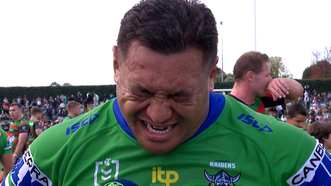 Josh Papalii was emotional after his 250th NRL game.