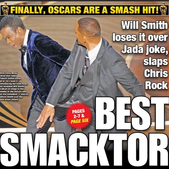 The cover of the NY Post – the shocking moment has dominated headlines all week.