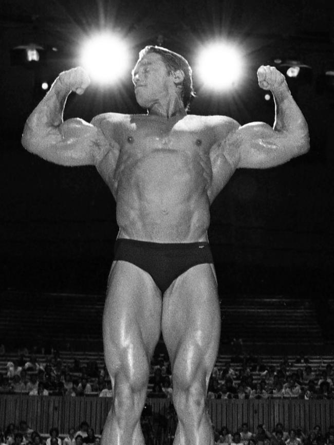 Arnold Schwarzenegger competes in Sydney in 1980.