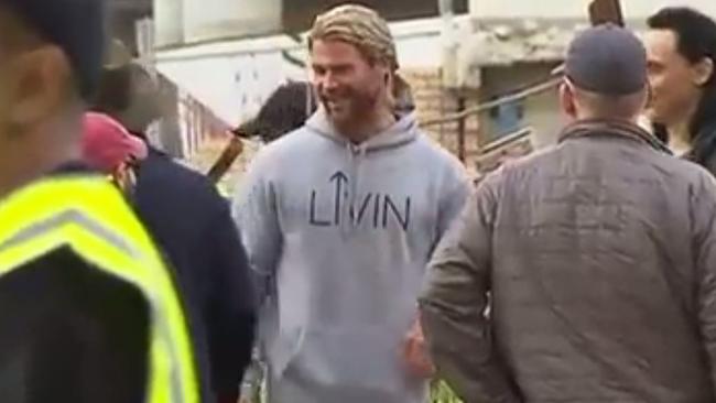 Chris Hemsworth’s choice of jumper has seen sales for an Australian charity soar. Picture: Sunrise