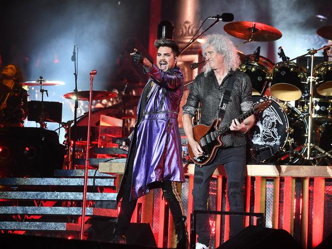 Queen with Adam Lambert and Brian May rock out Suncorp Stadium in Brisbane,Thursday February 13, 2020. (AAP image, John Gass)