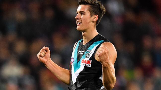 Connor Rozee has enjoyed a spectacular start to his AFL career. Picture: Daniel Kalisz/Getty Images