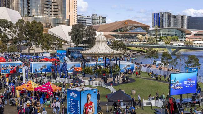 Elder Park hosts the Pepsi Max Footy Festival during Gather Round