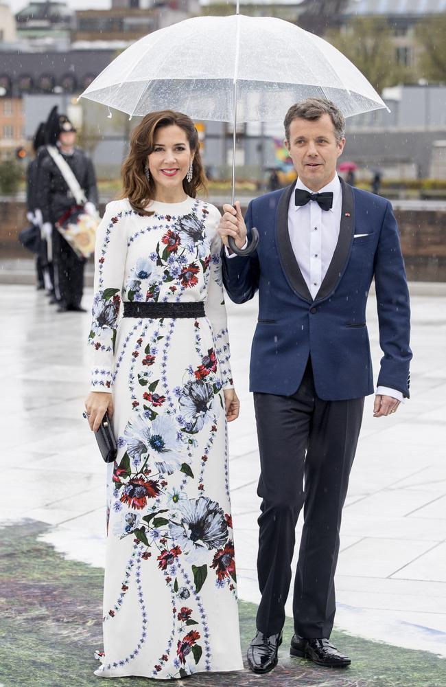 A belted gown and a bow tie. Picture: Getty Images