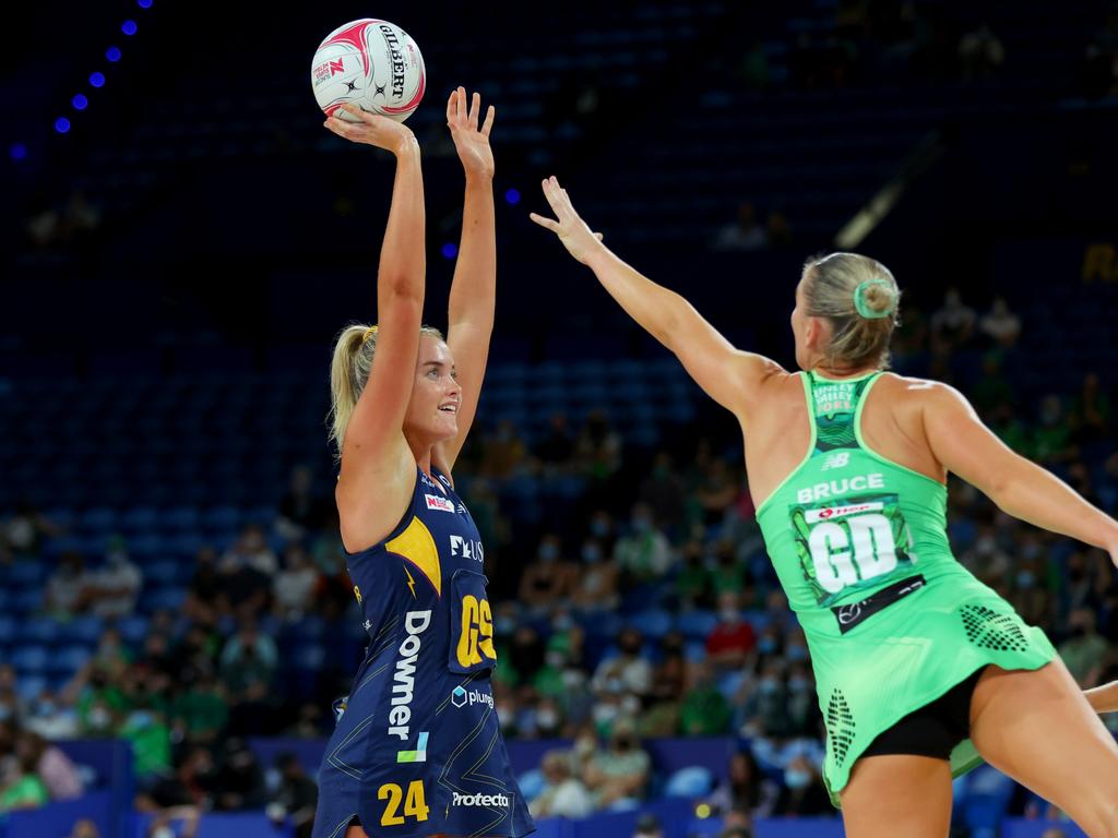 Reilley Batcheldor was elevated to the Lightning after a standout season with QUT Netball in the Sapphire Series. Picture: James Worsfold/Getty Images