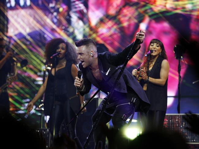 Robbie Williams kicks off the Australian leg of his Let Me Entertain You Tour at Perth Arena. PHOTO: MARIE NIRME