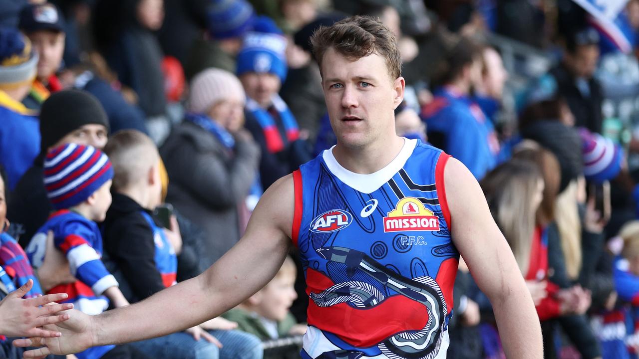 Jack Macrae after the Dogs’ win in Ballarat. Picture: Robert Cianflone/Getty Images