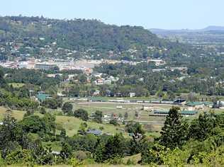 Elevated view Lismore from North Lismore Plateau showing the Showground. Picture: Cathy Adams