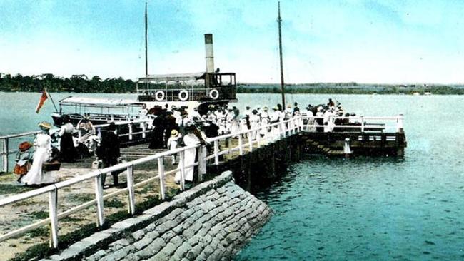 The ferry Rose at Sans Souci wharf approximately 1900. Picture: City of Sydney Archives