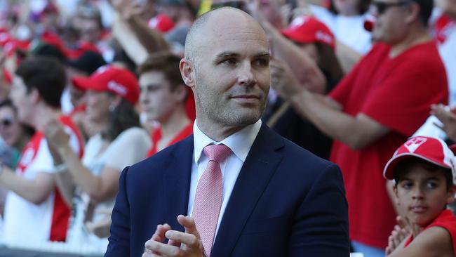 AFL Round 3.   02/04/2021.  Richmond vs Sydney Swans at the MCG, Melbourne.   Sydney CEO Tom Harley  . Pic: Michael Klein