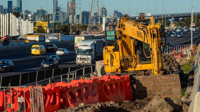 Work on the West Gate Tunnel may come to halt in six months. Picture: Jason Edwards