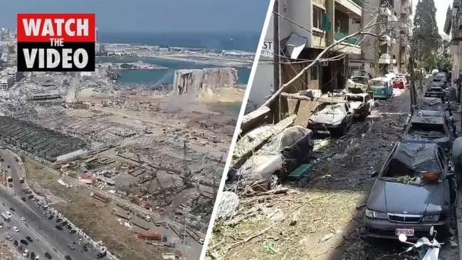 Drone footage captures devastation in Beirut following massive explosion