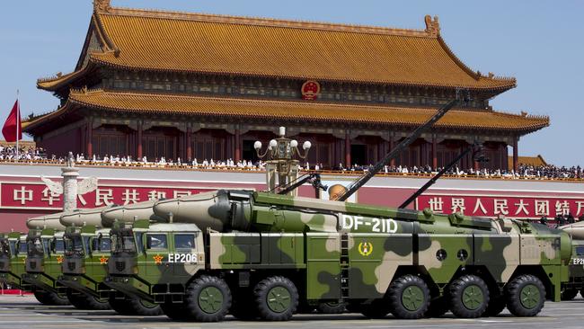 A Chinese military parade in Beijing in 2015. Picture: Reuters