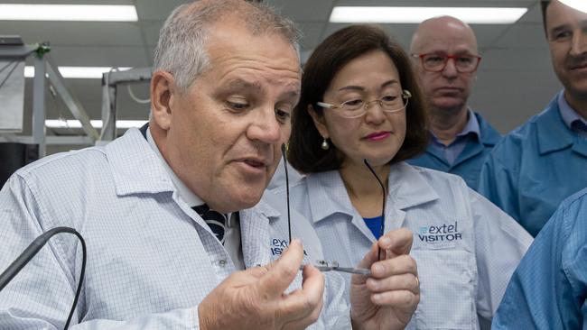 PM Scott Morrison with Chisholm MP Gladys Liu. Picture: Jason Edwards