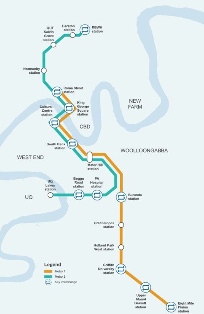 Brisbane Metro route map