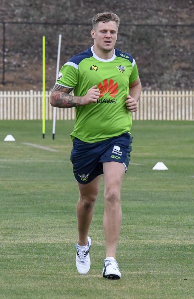 Canberra's latest English signing Ryan Sutton at Raiders training. Picture: Canberra Raiders