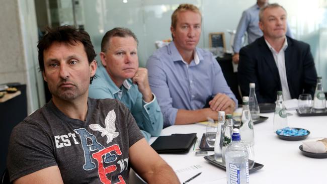 Paul Kent (right) with (from left) Laurie Daley, Tony Archer and Trent Robinson at an NRL Rules Conference to give fans the inside view.