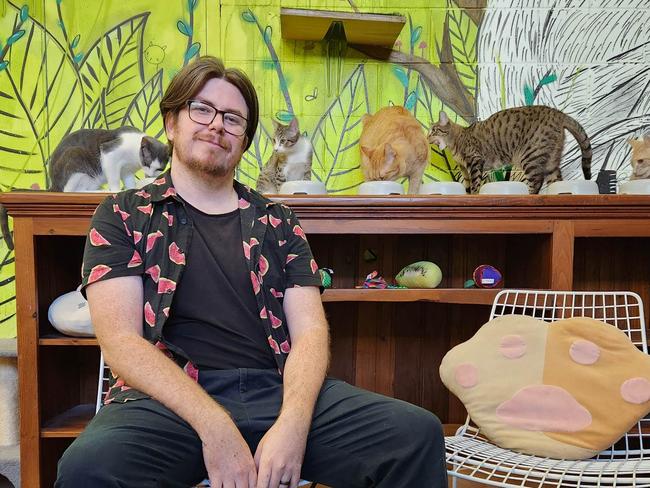 Daniel McGowan, owner Lucky Cat Cafe. Picture: Lucky Cat Cafe