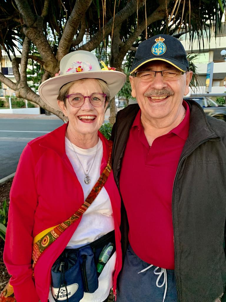 Locals Lynn and George Summergreene at Surfers Paradise. Picture Jenny Masters