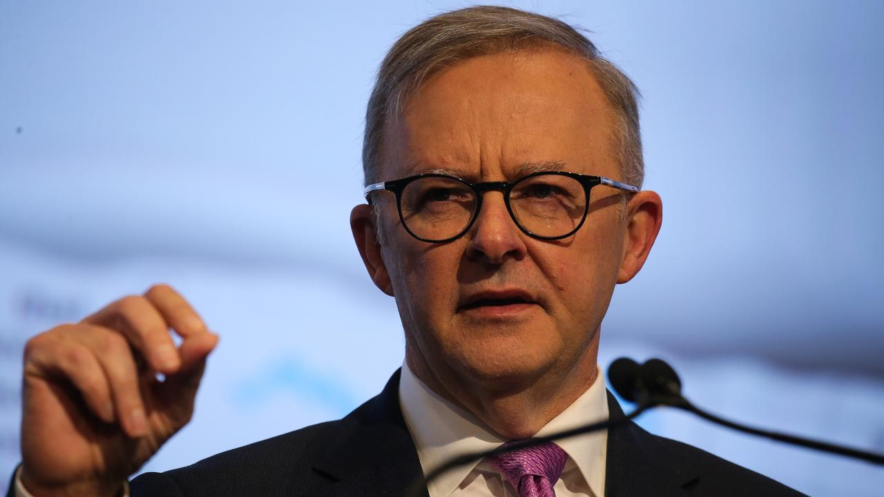 Labor leader Anthony Albanese speaks at a Business Summit in Sydney. Picture NCA Newswire / Gaye Gerard