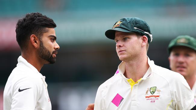 Kohli and suspended Australian star Steve Smith have had a few run-ins as well. Picture: Phil Hillyard