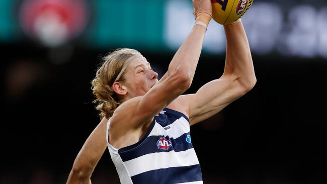 Sam De Koning has been a revelation for the Cats this season. Picture: Dylan Burns/AFL Photos via Getty Images