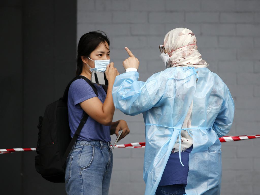 Brisbane residents pictured queuing for testing due to the recent Covid-19 Omicron strain outbreak. Picture: NCA NewsWire / Josh Woning