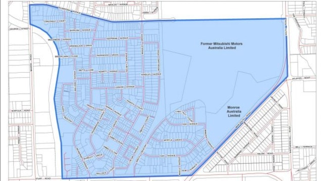 The area the toxic groundwater has possibly spread to, and that officials will test. Picture: EPA