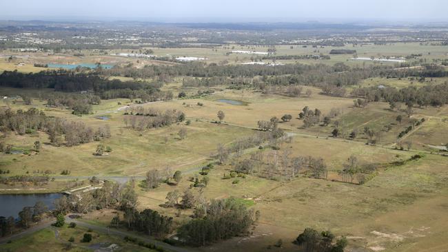 The site of the future Western Sydney Airport in Badgerys Creek. Picture: Jonathan Ng