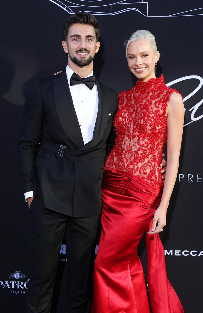 Josh Daicos with partner Annalise Dalins at the Grand Prix gala on Wednesday night. Picture: Mark Stewart