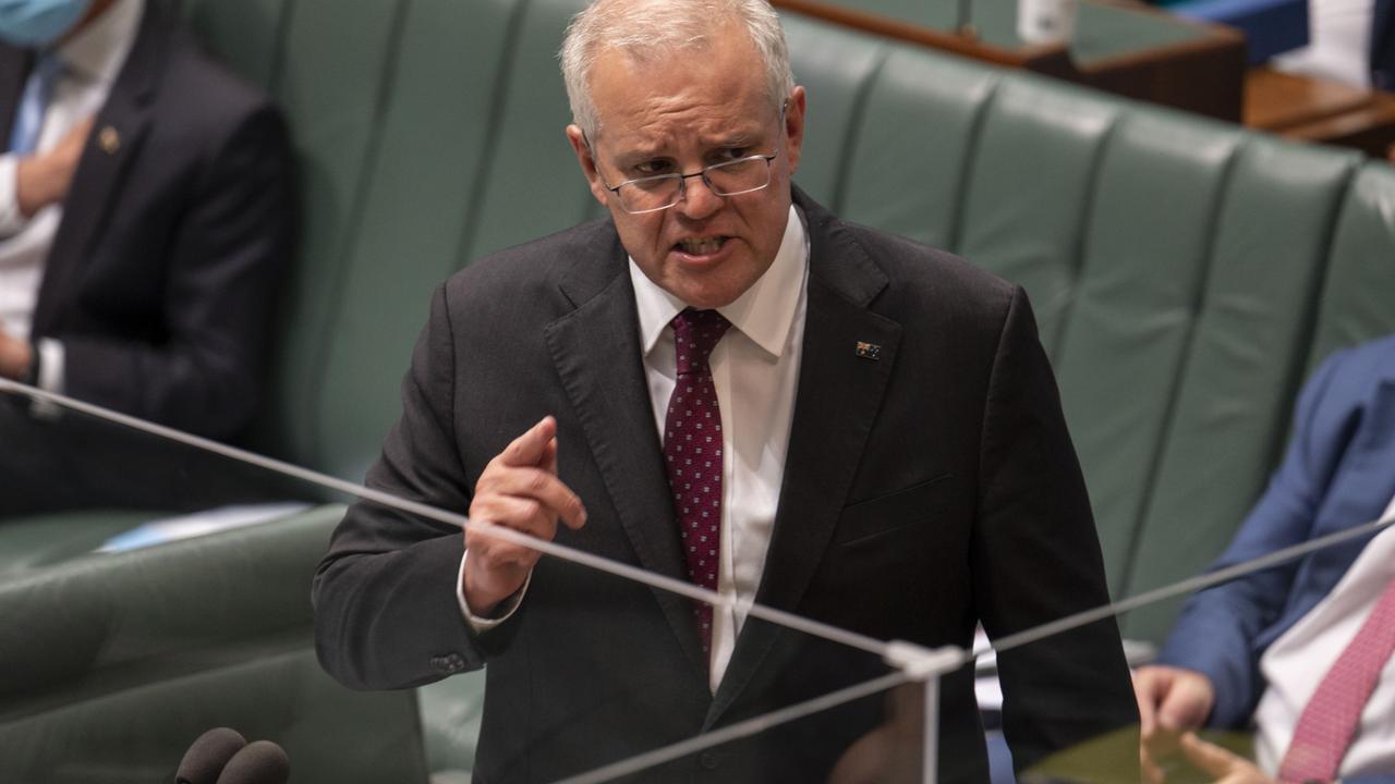 Scott Morrison during Question Time at Parliament House in Canberra. Picture: NCA NewsWire / Martin Ollman