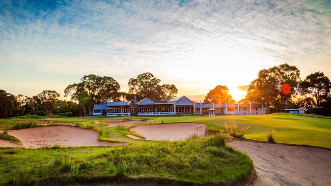 The view of the Kooyonga’s clubhouse from the 18th hole. Picture: Supplied