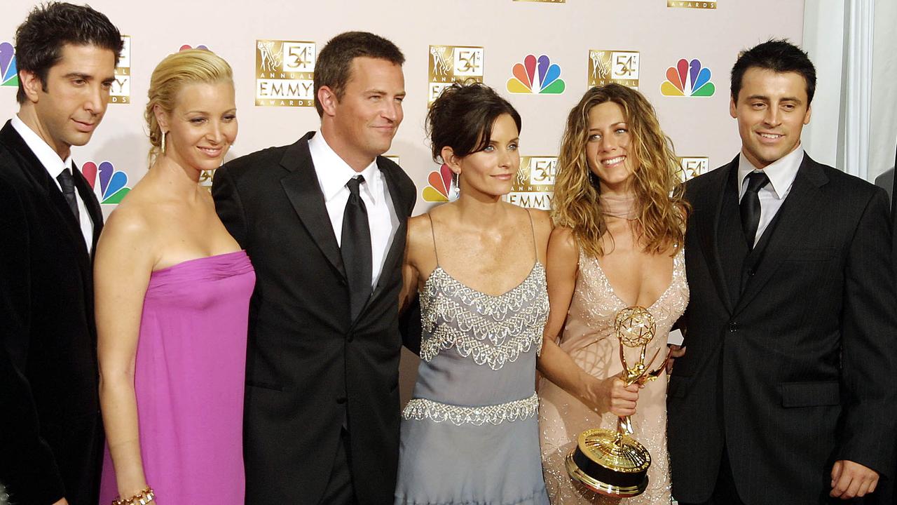 The cast of Friends at the 2002 Emmys. Picture: Lee Celano/AFP