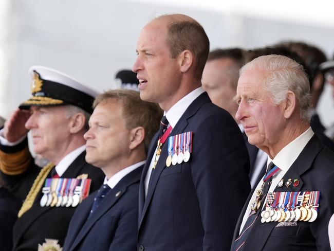 Prince William, Prince of Wales (C-R) and King Charles III (R) are said to be increasingly frustrated over Prince Andrew’s connection to the royal family. Picture: Andrew Matthews - Pool/Getty Images