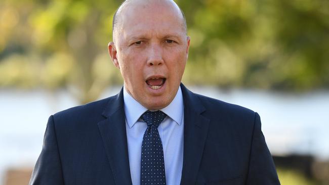 Peter Dutton lashes Labor for ‘conning’ Australia over medivac laws. Picture: AAP.